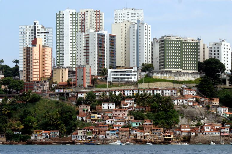 paisaje edificios y casas bajas